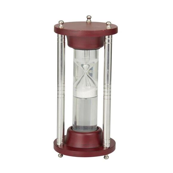 Deco 79 Wood Aluminum Glass Floatng Sand Timer 4" W, 9" - Picture 1 of 4